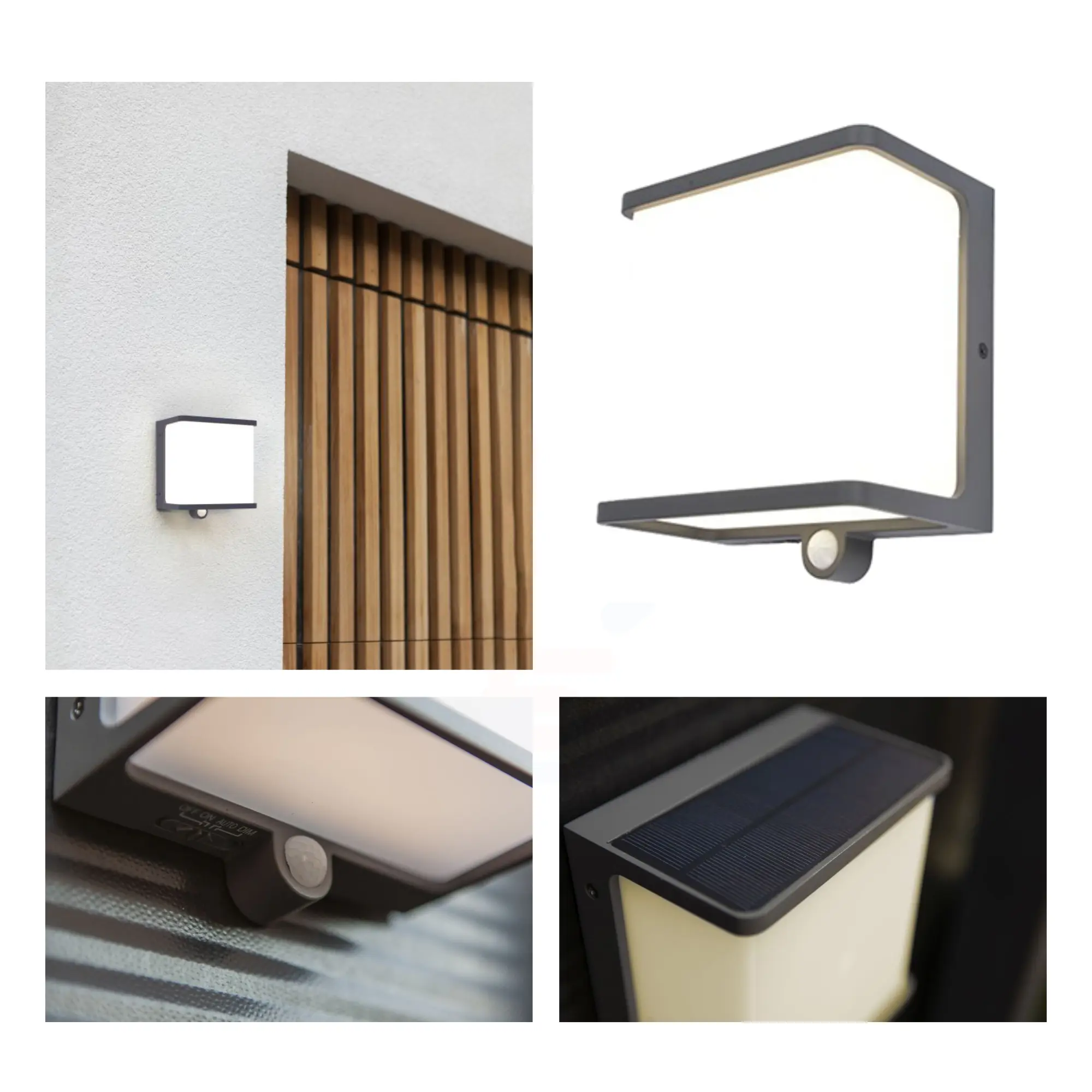 Applique Solaire LED Lutec UME avec Détecteur Crépusculaire - 12W - 1000 Lm - Noir