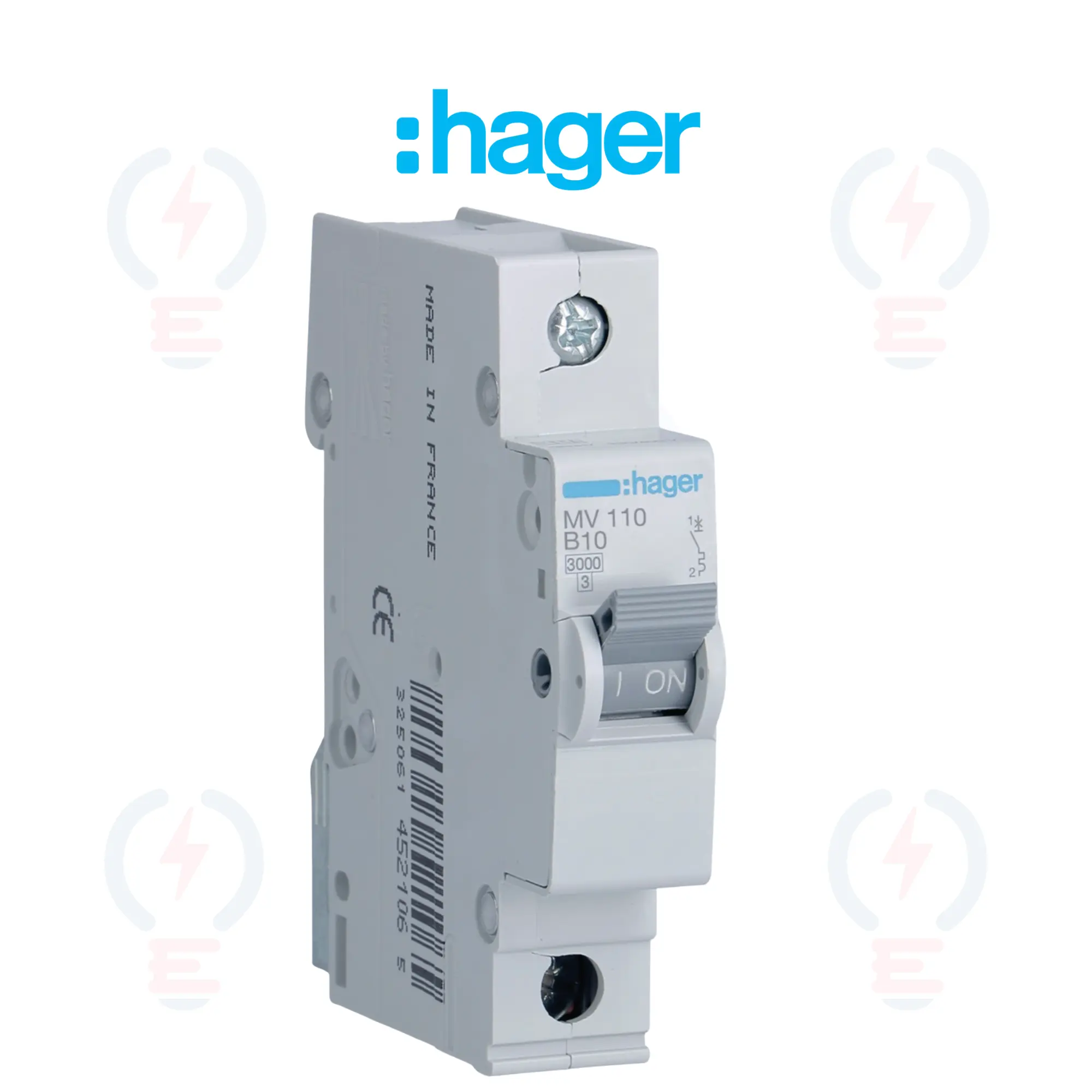 Disjoncteur 10A 1P 3kA Courbe B - Hager MV110