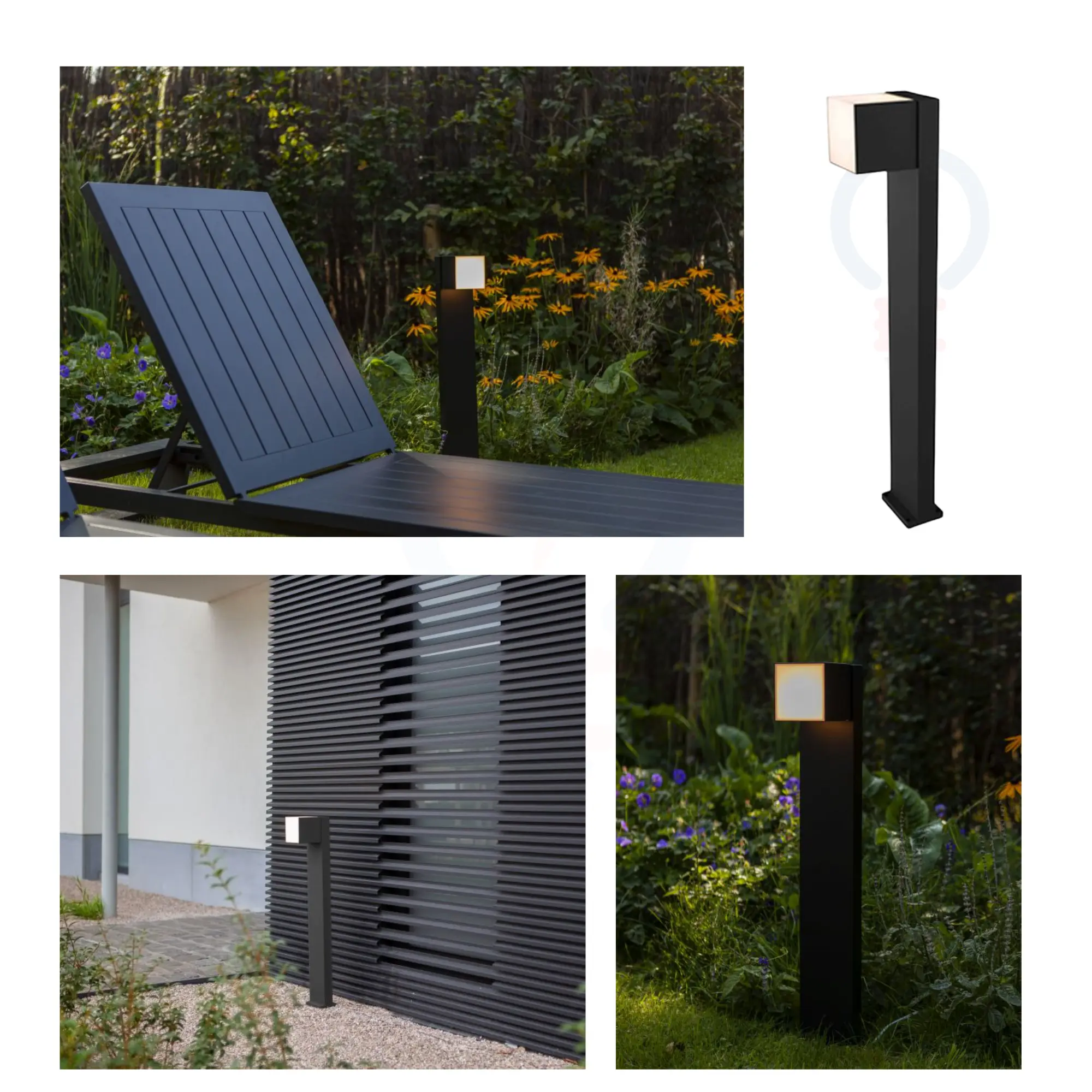 Borne Extérieure Orientable Lutec CUBA - Noir Mat - Aluminium Heavy-Duty